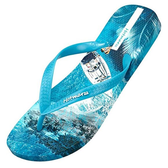 Hotmarzz Men's Flip Flops Patterns and Prints Summer Sandals Beach Slippers - Picture 1 of 5